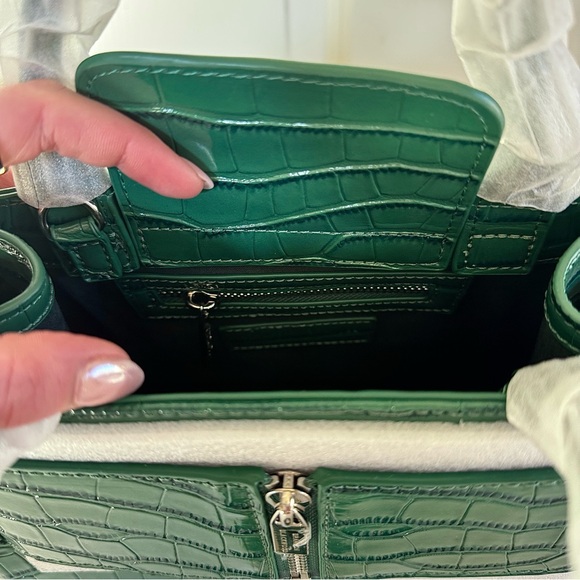 NWT Brandon Blackwood Medium Kuei – Emerald Croc Embossed – Box + Dust Bag - Picture 5 of 12